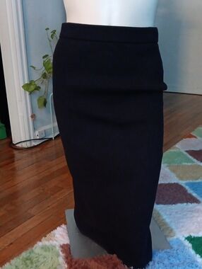 Rachel Zoe Classic Knit Black Pencil Skirt With Elastic Waist and Back Slit